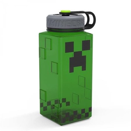 MINECRAFT Minecraft 818247 36 oz Creeper Square Plastic Water Bottle 818247